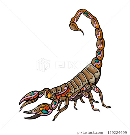 Scorpion mandala arts isolated on white background Scorpion mandala arts isolated on white background 129224699