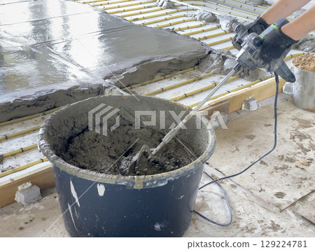 Cement mix for concrete flooring 129224781