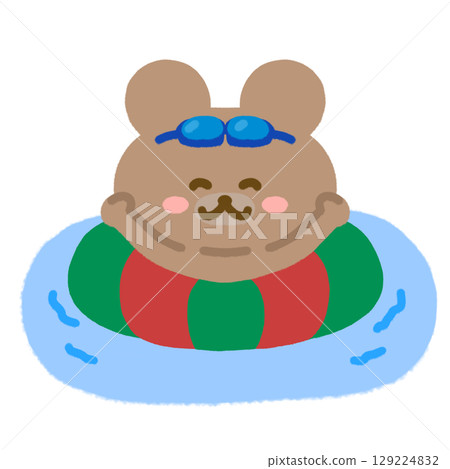 Bears playing in the sea and pool Bears playing in the sea and pool 129224832