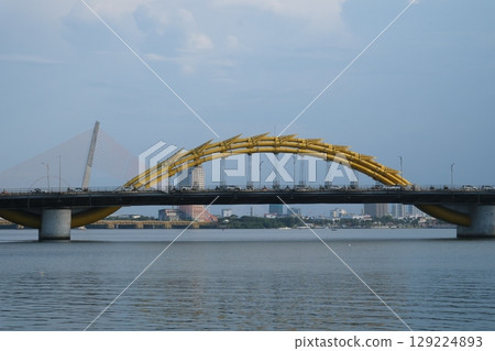 Dragon Bridge in Danang, Vietnam Dragon bridge is one of the most beautiful bridge in the world. 129224893