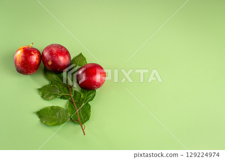 Sweet juicy plums for summer desserts and homemade jam 129224974