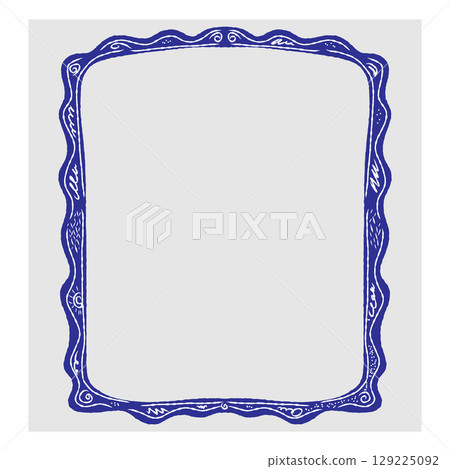 Hand-drawn decorative frame in doodle sketch style. Vector illustration with wavy lines and swirls. Perfect for cards, invitations, posters, or photo decoration. Hand-drawn decorative frame in doodle sketch style. Vector illustration with wavy lines and swirls. Perfect for cards, invitations, posters, or photo decoration. 129225092
