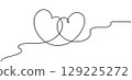 Hearts. Continuous line art drawing. Friendship concept. Best friend forever. Black and white vector illustration 129225272