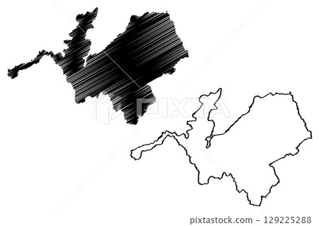 Irupi municipality (Espirito Santo state, Municipalities of Brazil, Federative Republic of Brazil) map vector illustration, scribble sketch Irupi map 129225288