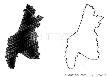 Jeronimo Monteiro municipality (Espirito Santo state, Municipalities of Brazil, Federative Republic of Brazil) map vector illustration, scribble sketch Jeronimo Monteiro map 129225294