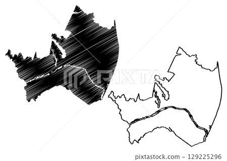 Linhares municipality (Espirito Santo state, Municipalities of Brazil, Federative Republic of Brazil) map vector illustration, scribble sketch Linhares map Linhares municipality (Espirito Santo state, Municipalities of Brazil, Federative Republic of Brazil) map vector illustration, scribble sketch Linhares map 129225296