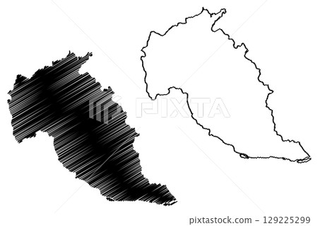 Marilandia municipality (Espirito Santo state, Municipalities of Brazil, Federative Republic of Brazil) map vector illustration, scribble sketch Marilandia map Marilandia municipality (Espirito Santo state, Municipalities of Brazil, Federative Republic of Brazil) map vector illustration, scribble sketch Marilandia map 129225299