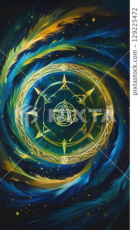 Background material_magic circle 129225472