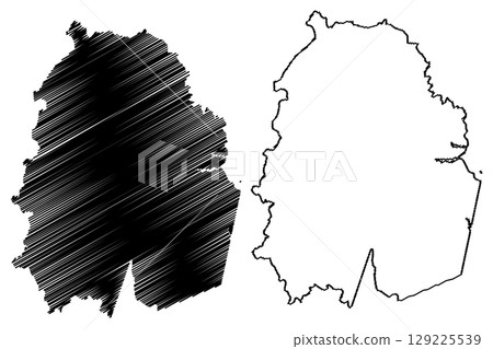 Rio Bananal municipality (Espirito Santo state, Municipalities of Brazil, Federative Republic of Brazil) map vector illustration, scribble sketch Rio Bananal map 129225539