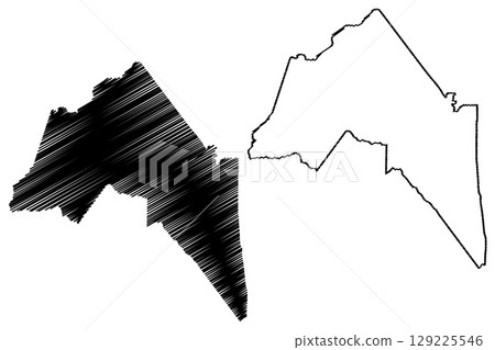 Sao Mateus municipality (Espirito Santo state, Municipalities of Brazil, Federative Republic of Brazil) map vector illustration, scribble sketch Sao Mateus map 129225546