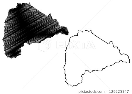 Sao Roque do Canaa municipality (Espirito Santo state, Municipalities of Brazil, Federative Republic of Brazil) map vector illustration, scribble sketch Sao Roque do Canaa map 129225547
