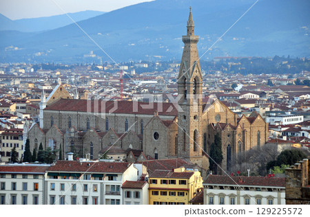 View of the right bank of the Arno River from Piazzale Michelangelo, Florence, Italy View of the right bank of the Arno River from Piazzale Michelangelo, Florence, Italy 129225572