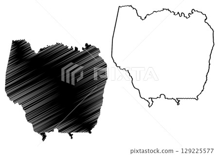 Serra municipality (Espirito Santo state, Municipalities of Brazil, Federative Republic of Brazil) map vector illustration, scribble sketch Serra map 129225577