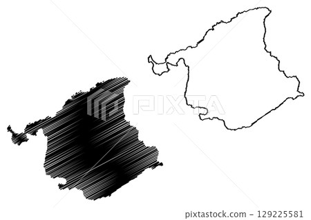 Vila Pavao municipality (Espirito Santo state, Municipalities of Brazil, Federative Republic of Brazil) map vector illustration, scribble sketch Vila Pavao map 129225581