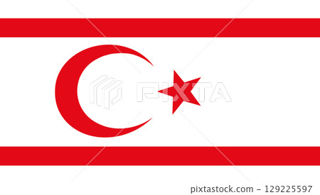 Flag of Northern Cyprus. Partially recognized state Flag of Northern Cyprus. Partially recognized state 129225597