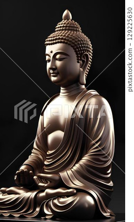 佛像黑色背景 129225630