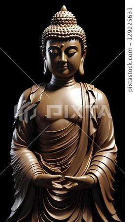 佛像黑色背景 129225631