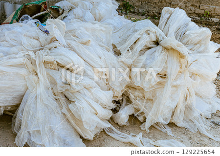 construction waste is lying on the floor. High quality photo 129225654