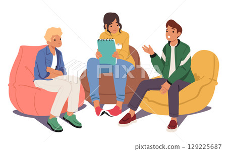 Teenagers group therapy, equal-to-equal psychological supportive community for mental health Teenagers group therapy, equal-to-equal psychological supportive community for mental health 129225687