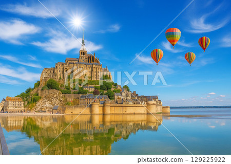 Mont Saint-Michel and hot air balloons Mont Saint-Michel and hot air balloons 129225922