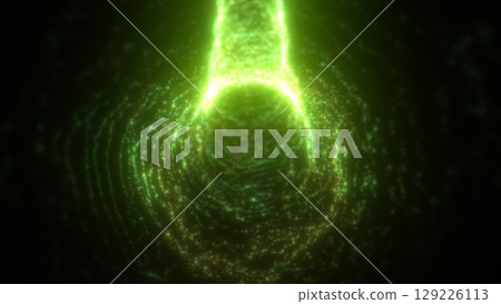 Glowing green energy stream forming a tunnel-like vortex, symbolizing motion, data flow, or futuristic technology Glowing green energy stream forming a tunnel-like vortex, symbolizing motion, data flow, or futuristic technology 129226113