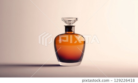 Elegant perfume bottle on gradient background, luxury fragrance concept 129226418