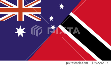 Flag of Australia and Trinidad and Tobago. Two Flags Together 129226493