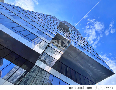 Modern residential and office buildings on one of the principal streets in the city "Slovenska Cesta", Ljubljana 129226674