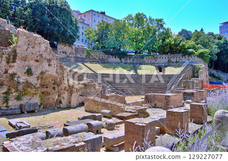 Ancient Roman Theatre From First Century Teatro Romano in Trieste, Italy 129227077