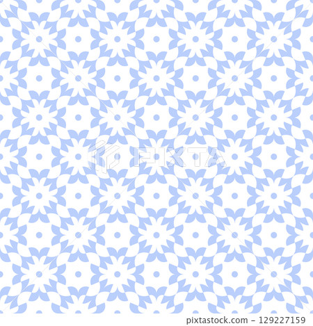 Abstract Seamless Floral Light Blue Pattern. 129227159