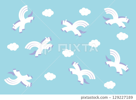 Pegasus and blue sky illustration 129227189