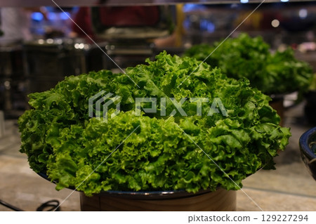 Fresh Boston lettuce on white background 129227294