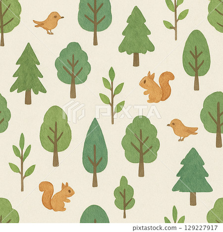 森林與動物、樹木的自然模式 129227917