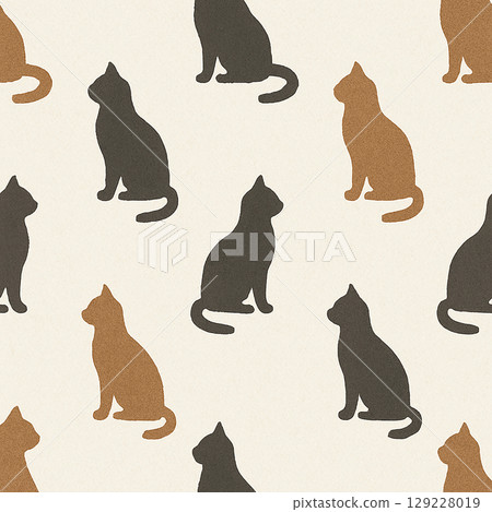 貓咪剪影的簡單圖案 貓咪剪影的簡單圖案 129228019