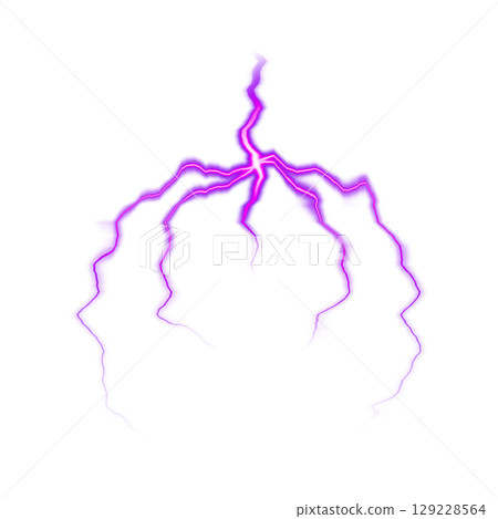 Purple lightning effect on transparent background Purple lightning effect on transparent background 129228564