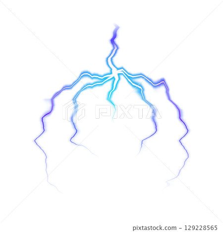 Blue lightning effect on transparent background Blue lightning effect on transparent background 129228565