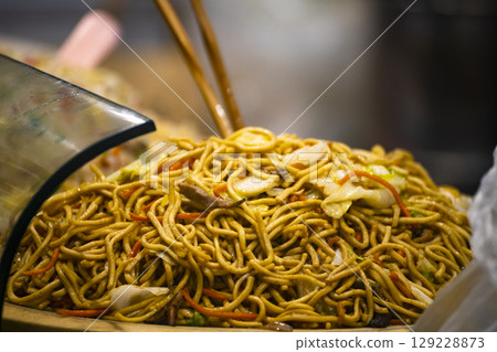 Taiwanese gourmet food: home-style fried noodles with spicy ingredients Taiwanese gourmet food: home-style fried noodles with spicy ingredients 129228873
