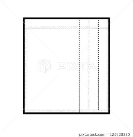 Pencil Pocket technical fashion illustration. Flat apparel template front view. Women, men unisex style item CAD Pencil Pocket technical fashion illustration. Flat apparel template front view. Women, men unisex style item CAD 129228880