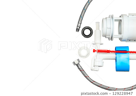 Flexible metal steel faucet hoses, flush mechanism, siphon fittings.Plumbing 129228947