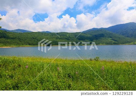 Lake Nozori seen from the lakeside hiking trail Lake Nozori seen from the lakeside hiking trail 129229128