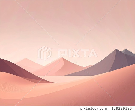 Mysterious and fantastical desert abstract illustration Mysterious and fantastical desert abstract illustration 129229186