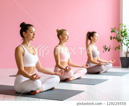 A yoga session to calm your mind in a light-filled space A yoga session to calm your mind in a light-filled space 129229358