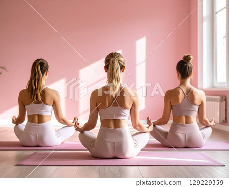A yoga session to calm your mind in a light-filled space A yoga session to calm your mind in a light-filled space 129229359