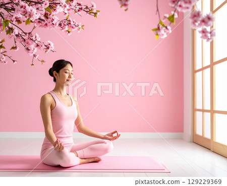 A yoga session to calm your mind in a light-filled space A yoga session to calm your mind in a light-filled space 129229369