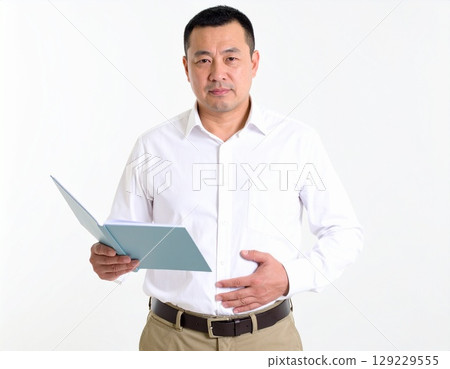 Middle-aged people worried about metabolic syndrome before their health checkup 129229555