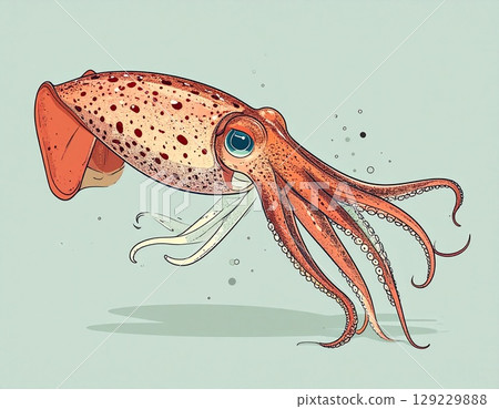 魷魚簡單插圖 魷魚簡單插圖 129229888