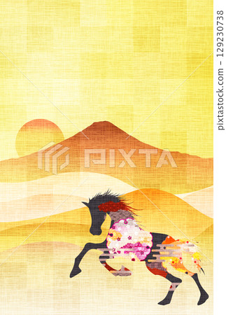 馬年賀卡十二生肖背景 馬年賀卡十二生肖背景 129230738