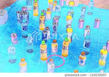 Illustration CG image Neighborhood Festival Ring Toss Game 2 Illustration CG image Neighborhood Festival Ring Toss Game 2 129230997