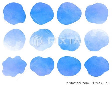 Watercolor frame illustration set inspired by blue sky 129231343