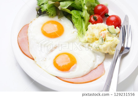 Ham Egg Breakfast Ham Egg Breakfast 129231556